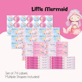 Mixed Waterproof Labels for Kids - Little Mermaid