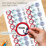 Round waterproof name labels - Little Sailor