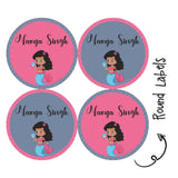 Round Water Proof Labels - Little Mermaid
