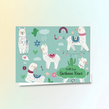Personalised Gift Notecard - Llama Blue