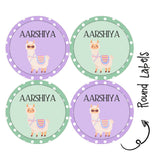 Round Water Proof Labels - Llama