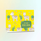 Personalised Gift Notecard - Llama Yellow