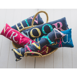 Shape Cushions- Embroidered Bolster Name Pillow