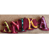 Shape Cushion - Embroidered Letter Cut Out Name Pillow