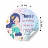 Round thank you label - Memaid