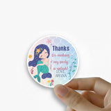 Round thank you label - Memaid