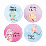Round waterproof name labels - Mermaid Magic