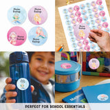 Round waterproof name labels - Mermaid Magic