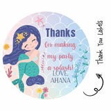 Round thank you label - Memaid