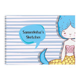 Personalized Sketchbook - Mermaid Stripes
