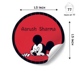 Round Water Proof Labels -Mickey Mouse