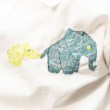 Mini Elephants Embroidered Organic Cotton Shirt - White