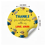Round Thank You Label - Minions