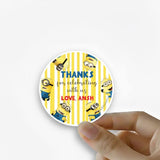 Round Thank You Label - Minions