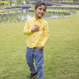 Fly High Embroidered Formal Shirt - Yellow