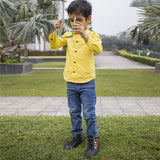 Traffic Embroidered Formal Shirt - Yellow