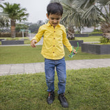 Traffic Embroidered Formal Shirt - Yellow