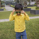 Traffic Embroidered Formal Shirt - Yellow
