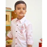 Spidey Embroidered Shirt - Light Pink