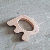 Wooden Car & Elefant Teether Set - Beech Wood Teether for Babies