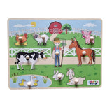 Wooden Vehicle Jumbo Knob Puzzle (8 Pcs) & Wooden Farm Animal Jumbo Knob Puzzle (8 Pcs)