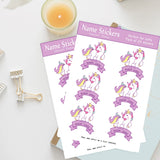 Unicorn - Name Stickers