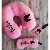 Neck Pillow Travel Set - Unicorn Black