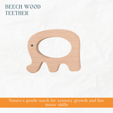 Newborn Gift Set - Wooden Skwish Rattle, Clacker Rattle and Elephant Teether