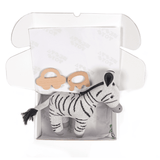 Newborn Gift Set - Zebra Plush Toy, Wooden Elephant & Car Teether