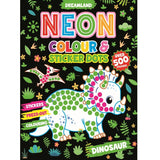 Dinosaur Neon Colour and Sticker Dots Book with over 500 Stickers Age 3+