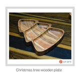 Christmas Tree Wooden Plate with spoon