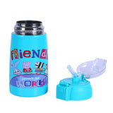 Youp Stainless Steel Sky Blue Color Peppa Pig Theme Kids Insulated Double Wall Sipper Bottle Zesty - 300 ml