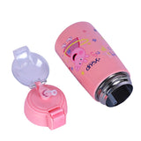 Youp Stainless Steel Pink Color Peppa Pig Theme Kids Insulated Double Wall Sipper Bottle Zesty - 300 ml