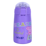 Youp Stainless Steel Purple Color Peppa Pig Theme Kids Insulated Double Wall Sipper Bottle Zesty - 300 ml