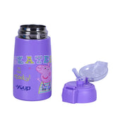 Youp Stainless Steel Purple Color Peppa Pig Theme Kids Insulated Double Wall Sipper Bottle Zesty - 300 ml