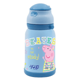Youp Stainless Steel Blue Color Peppa Pig Kids Sipper Bottle Chase  - 450ml