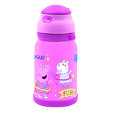 Youp Stainless Steel Pink Color Peppa Pig Kids Sipper Bottle Chase  - 450ml