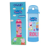 Youp Stainless Steel Blue Color Peppa Pig Kids Sipper Bottle - 500 ml