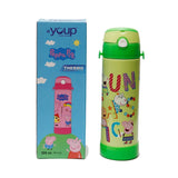Youp Stainless Steel Green Color Peppa Pig Kids Sipper Bottle - 500 ml