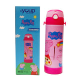Youp Stainless Steel Pink Color Peppa Pig Kids Sipper Bottle - 500 ml