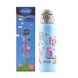 Youp Stainless Steel Blue Color Peppa Pig Kids Insulated Double Wall Water Bottle Lyra - 600 ml