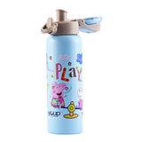 Youp Stainless Steel Blue Color Peppa Pig Kids Insulated Double Wall Water Bottle Lyra - 600 ml