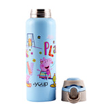 Youp Stainless Steel Blue Color Peppa Pig Kids Insulated Double Wall Water Bottle Lyra - 600 ml
