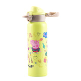 Youp Stainless Steel Green Color Peppa Pig Kids Insulated Double Wall Water Bottle Lyra - 600 ml