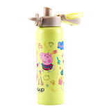 Youp Stainless Steel Green Color Peppa Pig Kids Insulated Double Wall Water Bottle Lyra - 600 ml