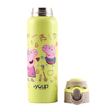 Youp Stainless Steel Green Color Peppa Pig Kids Insulated Double Wall Water Bottle Lyra - 600 ml