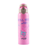Youp Stainless Steel Pink Color Peppa Pig Kids Insulated Double Wall Water Bottle Lyra - 600 ml