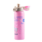 Youp Stainless Steel Pink Color Peppa Pig Kids Insulated Double Wall Water Bottle Lyra - 600 ml