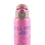Youp Stainless Steel Pink Color Peppa Pig Kids Insulated Double Wall Water Bottle Lyra - 600 ml