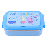 Youp Stainless Steel Insulated Blue Color Kids Peppa Pig Lunch Box With Fork & Spoon Lunch Break - 850 ml